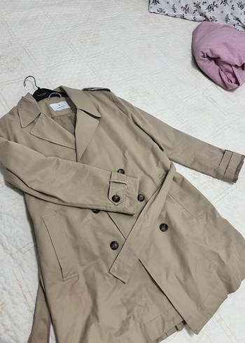 Bej Kadın Midi Trençkot - Görsel 2