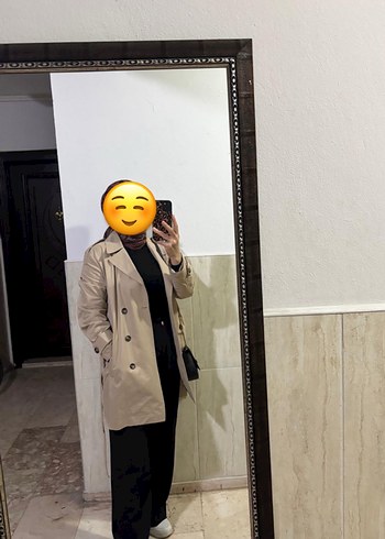 Bej Kadın Midi Trençkot - Görsel 6