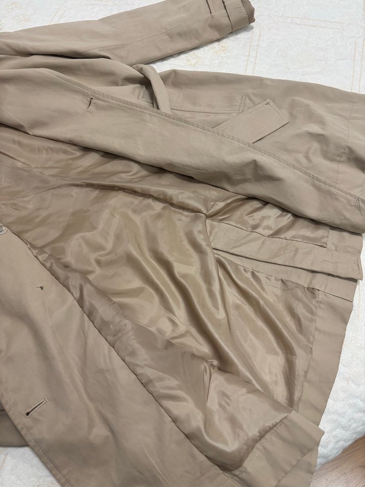 Bej Kadın Midi Trençkot - Görsel 5