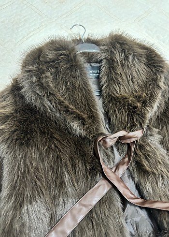 Kahverengi Kürklü Deri Kadın Yelek - Görsel 4