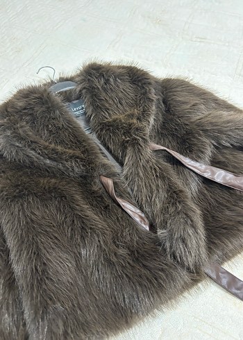 Kahverengi Kürklü Deri Kadın Yelek - Görsel 2