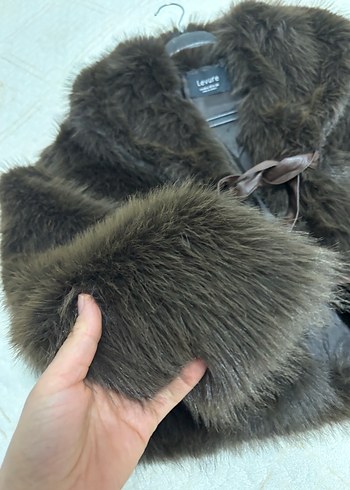 Kahverengi Kürklü Deri Kadın Yelek - Görsel 5