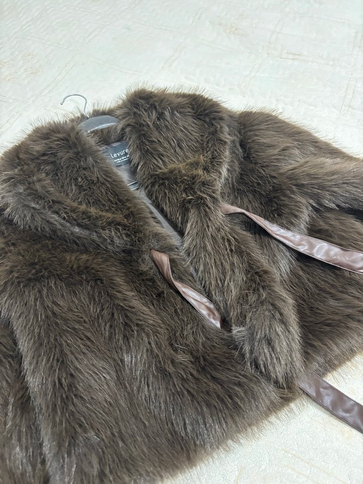 Kahverengi Kürklü Deri Kadın Yelek - Görsel 2