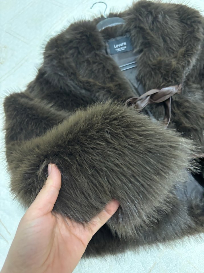 Kahverengi Kürklü Deri Kadın Yelek - Görsel 5