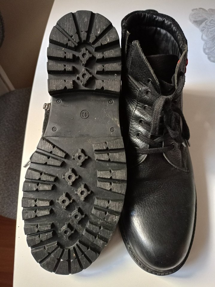 Erkek Siyah Bağcıklı deri Bot - Görsel 3