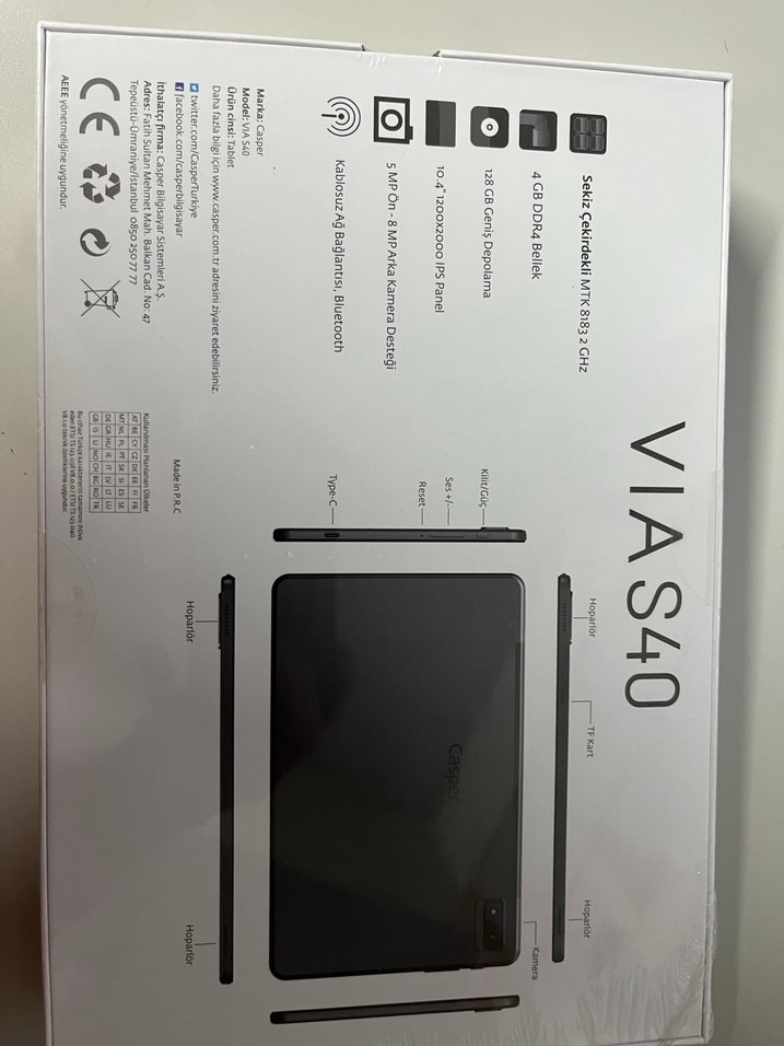 Casper VIA S40 Siyah Tablet - Görsel 2