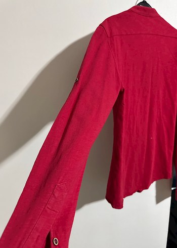 Zara Kırmızı %100Keten Erkek Gömlek - Görsel 3