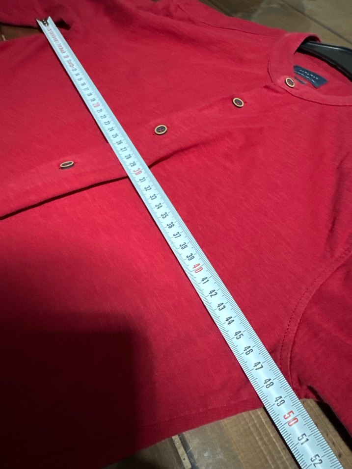 Zara Kırmızı %100Keten Erkek Gömlek - Görsel 4