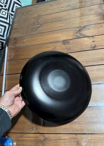 Siyah Yuvarlak Parlak Sunum tabağı 33cm - Görsel 5