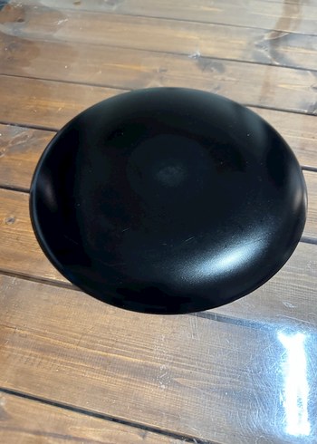 Siyah Yuvarlak Parlak Sunum tabağı 33cm - Görsel 4