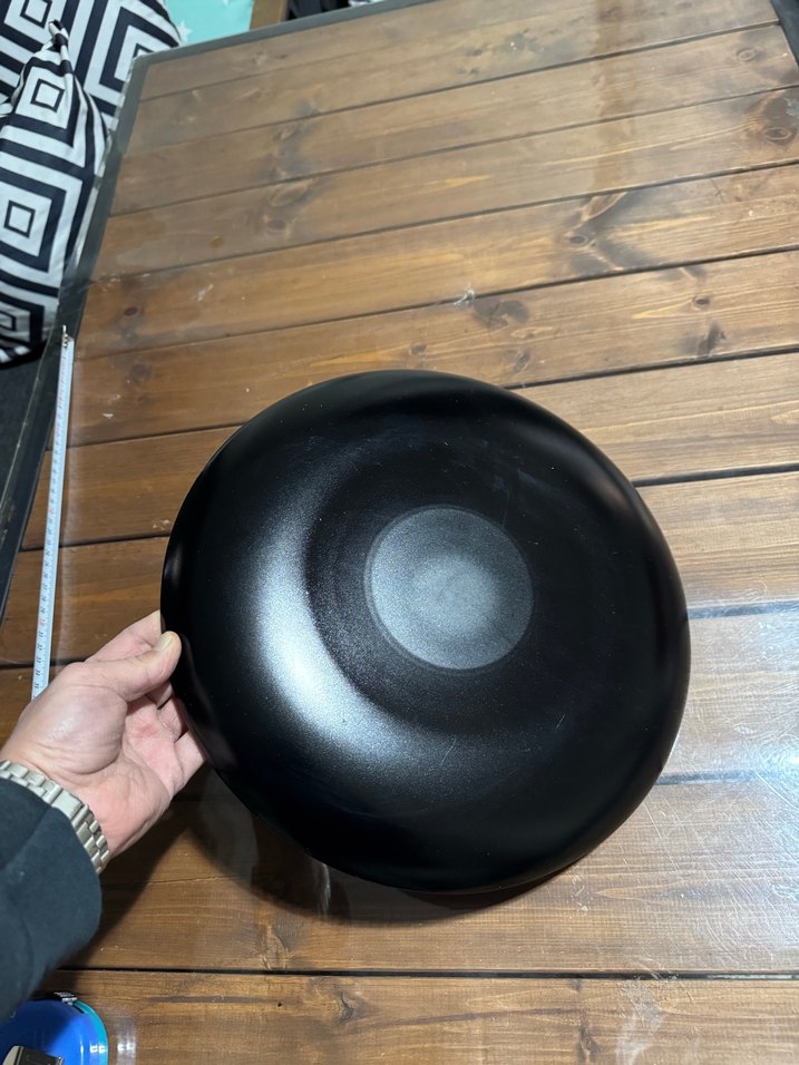 Siyah Yuvarlak Parlak Sunum tabağı 33cm - Görsel 5