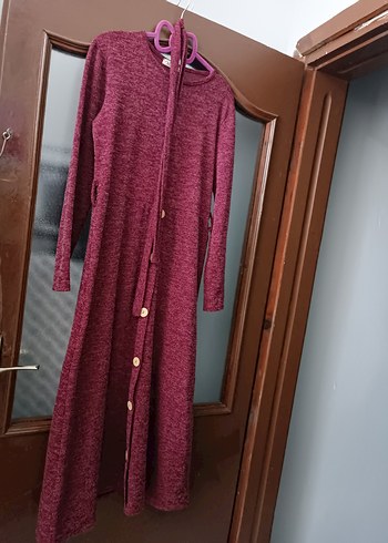 Diğer Bordo Kadın Uzun Triko Elbise