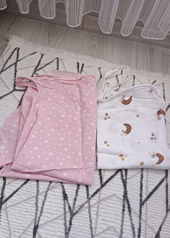 Nakışlı Pembe Pamuklu Çocuk Uyku Örtüsü