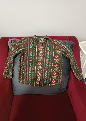 Nakışlı Bohem Çok Renkli çocuk gömlek - Görsel 3