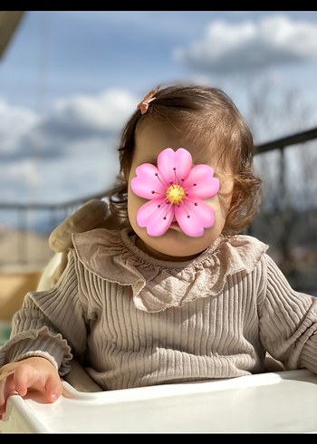 Bej Keten Kız Bluz - Pilili, Uzun Kollu - Görsel 5