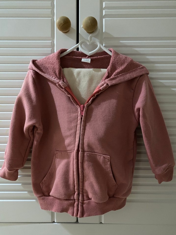 Kız Çocuk Fermuarlı Kapüşonlu Sweatshirt - Görsel 3