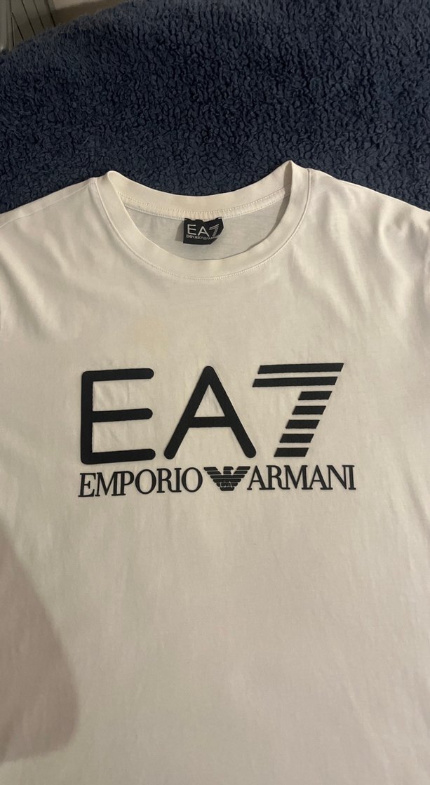 Emporio Armani Erkek Beyaz Baskılı Tişört - Görsel 2