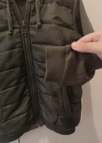 Kapüşonlu Gri Erkek Çocuk Mont - Görsel 4