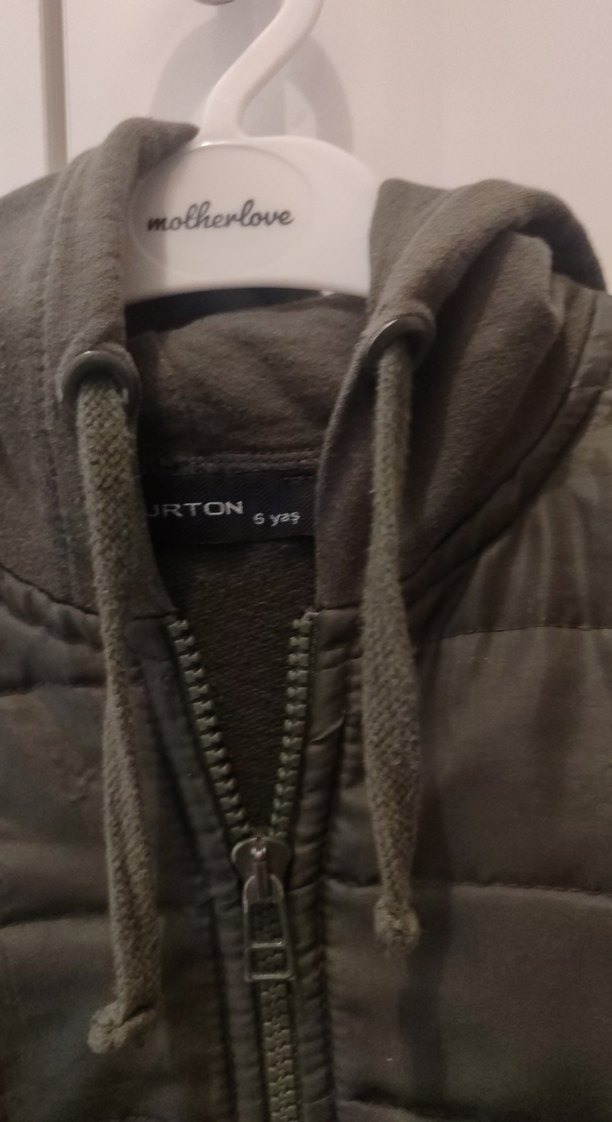 Kapüşonlu Gri Erkek Çocuk Mont - Görsel 2