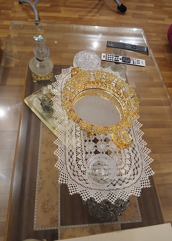 Altın Renkli İşlemeli Dekoratif Tabak - Görsel 7