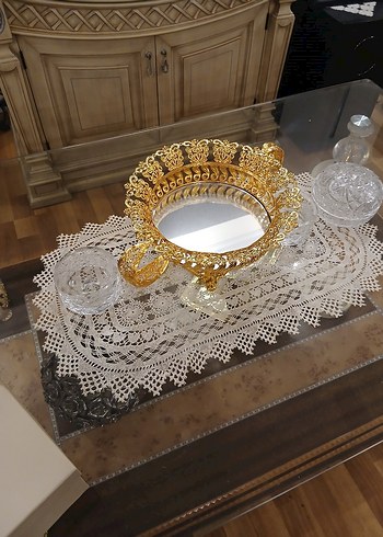 Altın Renkli İşlemeli Dekoratif Tabak - Görsel 6