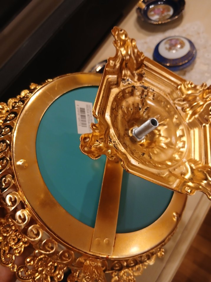 Altın Renkli İşlemeli Dekoratif Tabak - Görsel 4