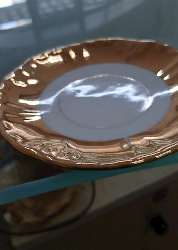 Bavaria Parlak kahve fincan Altın Renkli Tabak - Görsel 3