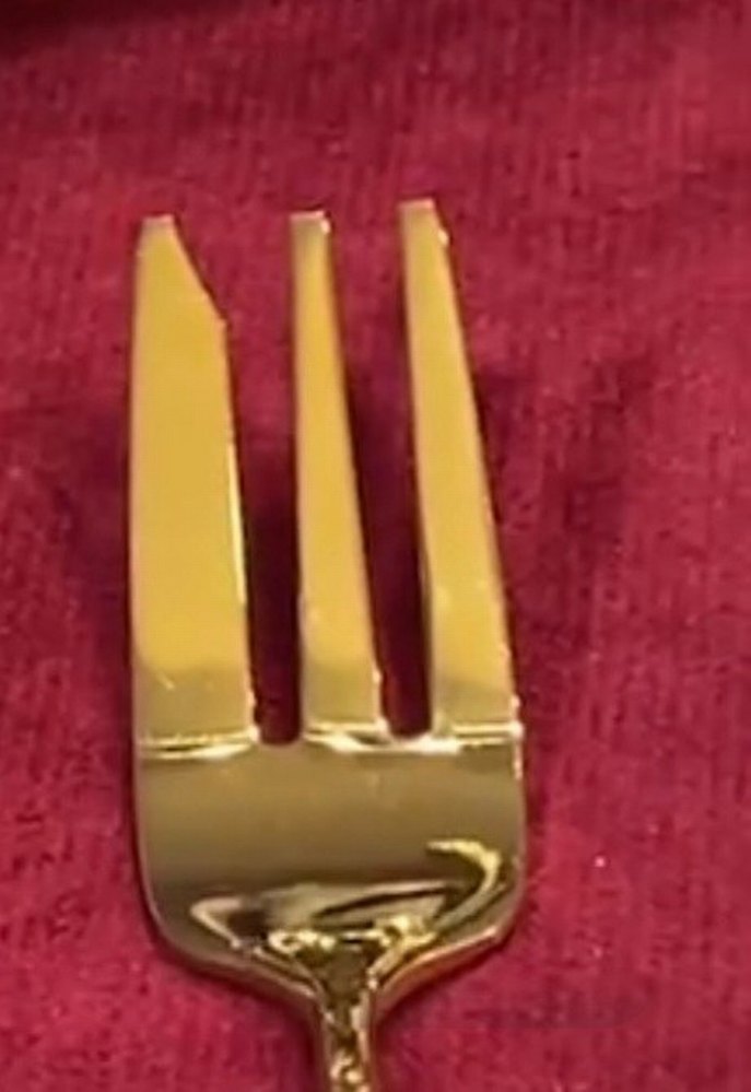 İmperial orjinal Parlak Beyaz Desenli pasta Çatal - Görsel 2