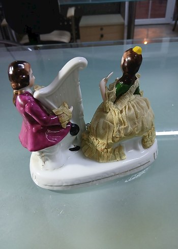 FRANSIZ Porselen Pastel Renkli Çift Figürlü Biblo - Görsel 3