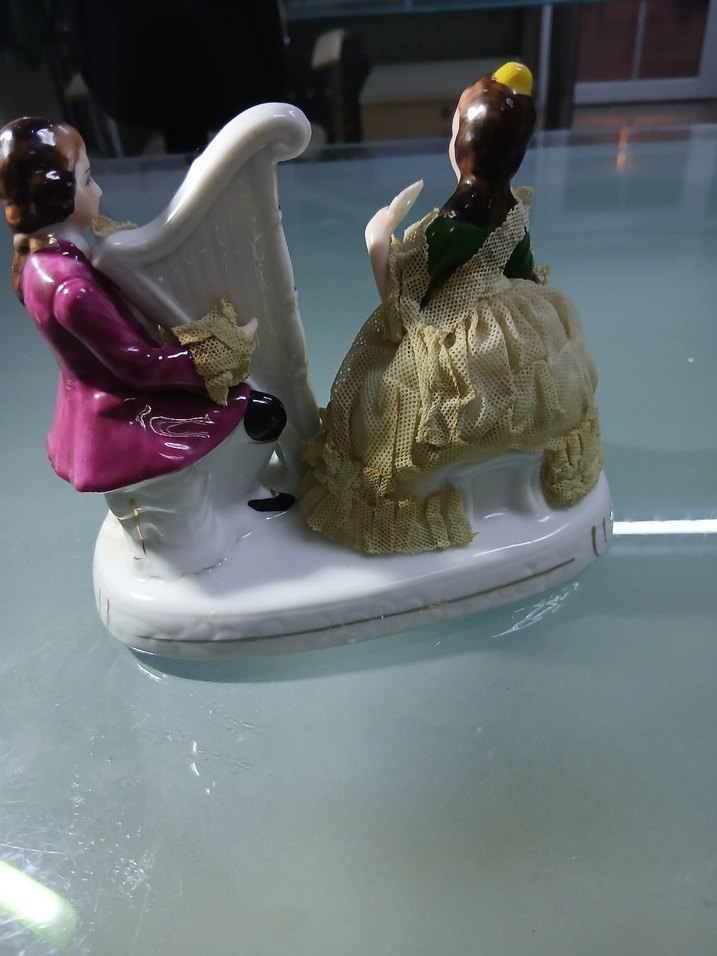 FRANSIZ Porselen Pastel Renkli Çift Figürlü Biblo - Görsel 4