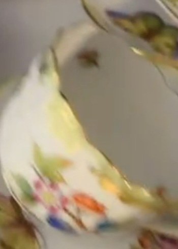 HEREND VİCTORİA Çiçek Desenli İnce Porselen Fincan - Görsel 4