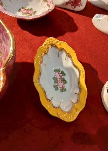 Limoges Pembe Desenli Klasik sunumluk ve 5 adet çerezlik - Görsel 5