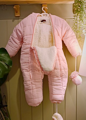 Pembe Nakışlı Bebek Kız Tulumu - Görsel 2