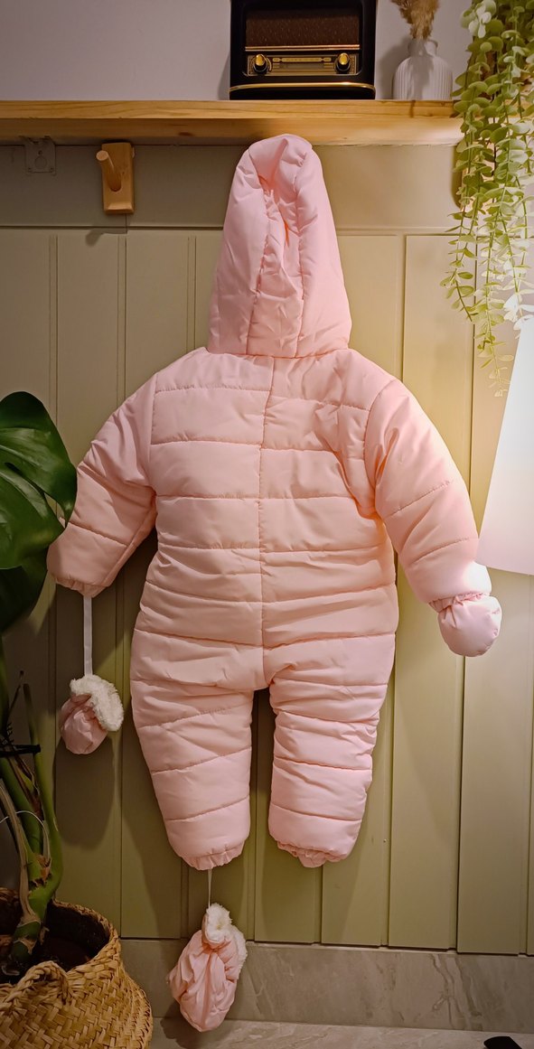 Pembe Nakışlı Bebek Kız Tulumu - Görsel 3