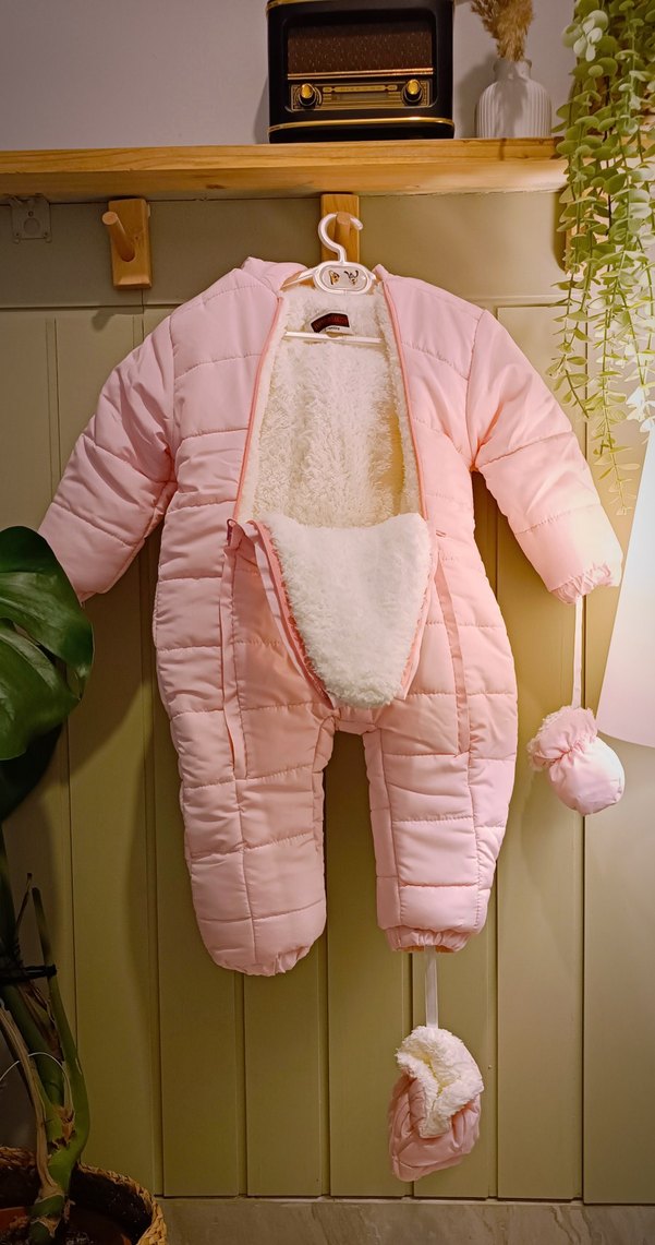 Pembe Nakışlı Bebek Kız Tulumu - Görsel 2