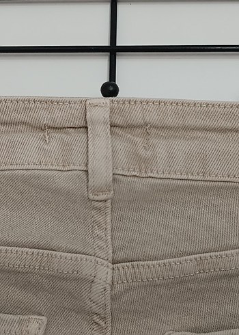 Paulmark Bej İspanyol paça denim kot pantolon