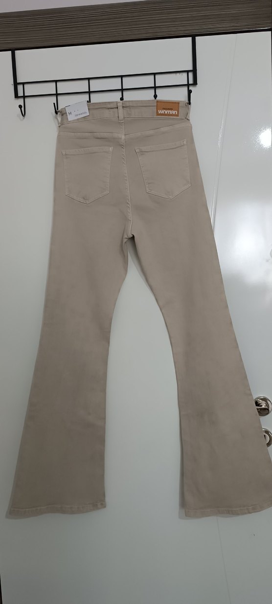 Bej İspanyol paça denim kot pantolon - Görsel 4