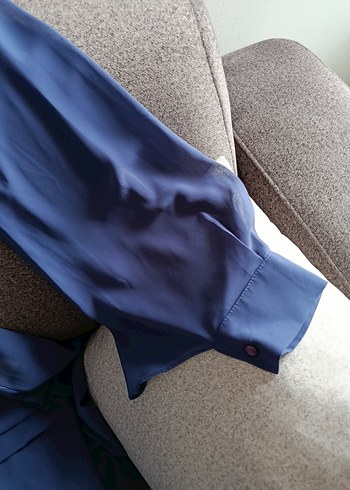 Lacivert Uzun Kollu kimono ferace - Görsel 3