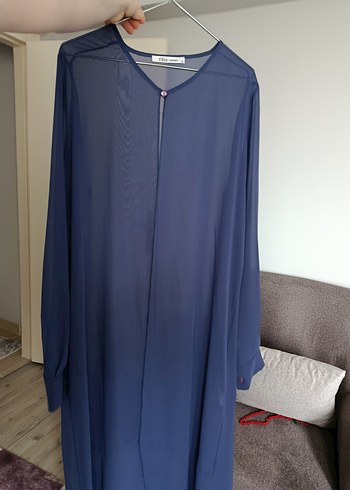 Lacivert Uzun Kollu kimono ferace - Görsel 2