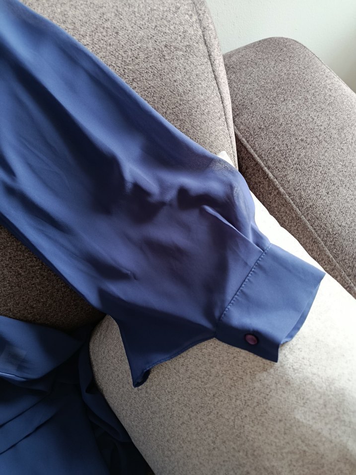 Lacivert Uzun Kollu kimono ferace - Görsel 3