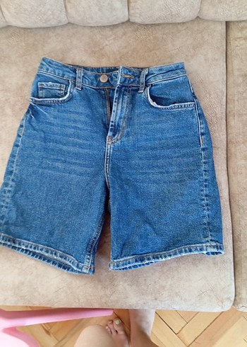 xs Beden Düğmeli Mavi Kadın Denim Pantolon