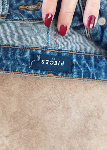 Düğmeli Mavi Kadın Denim Pantolon