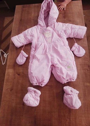 Pembe Bebek Tulumu Kapüşonlu - Görsel 2