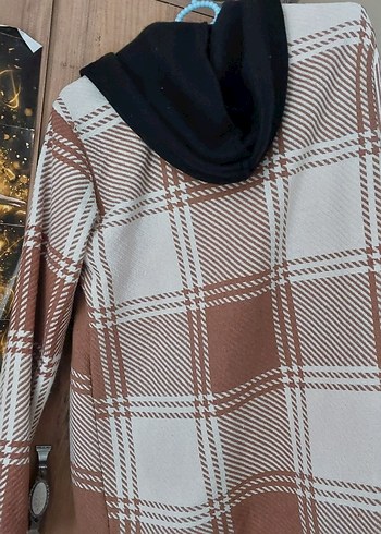 Kahverengi Ekose Bornoz ve Peştemal gömlek tarzı - Görsel 2