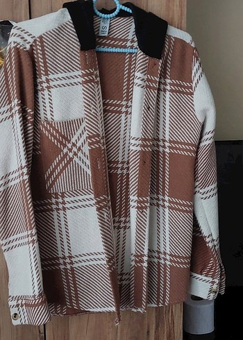 Kahverengi Ekose Bornoz ve Peştemal gömlek tarzı - Görsel 6
