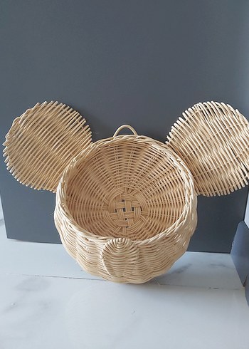 Ikea Bej Hasır Sepet ve avize Seti