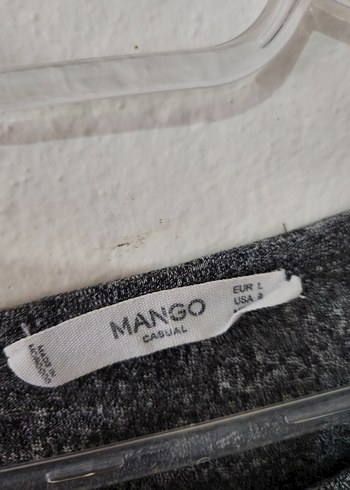 Mango Gri Kolsuz Mini Elbise
