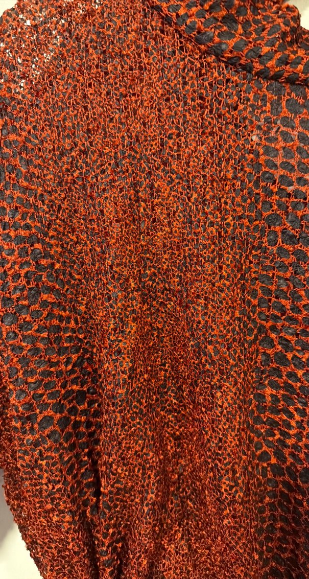 Kırmızı Yılan Desenli Uzun Triko Elbise - Görsel 5