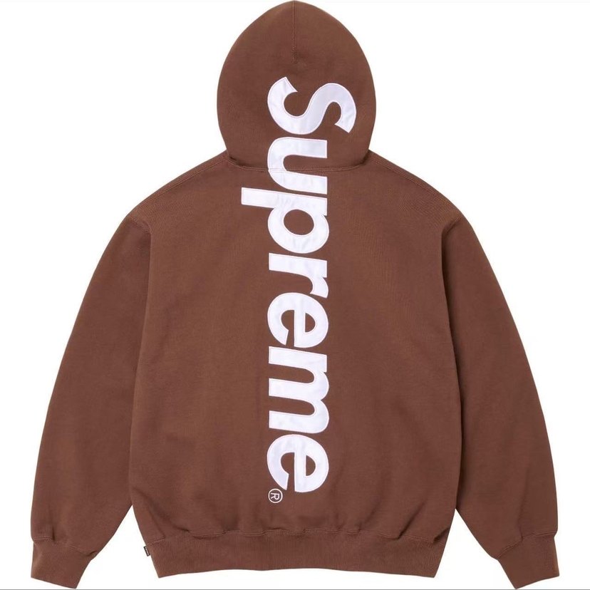 Supreme Satin Appique Hoodie Sweatshirts - Görsel 5