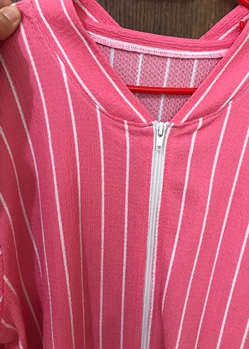 Pembe Çizgili Uzun Kollu Tunik - Görsel 3